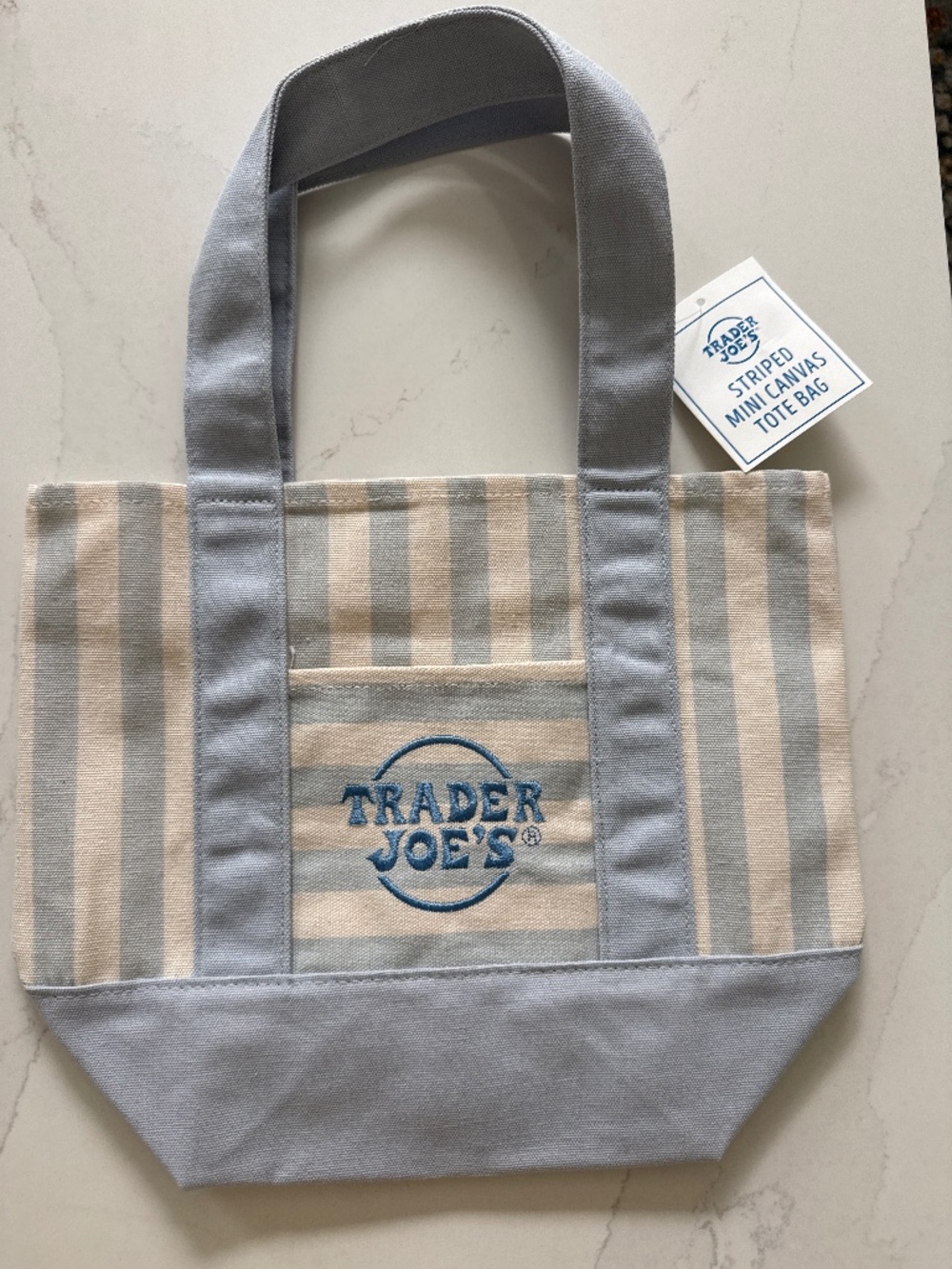 Trader Joe’s, striped mini canvas tote bag